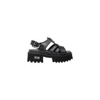Cult Black Leather Platform Sandals - Eljoys Fashion 