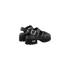 Cult Black Leather Platform Sandals - Eljoys Fashion 