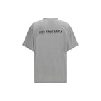 Balenciaga Gray Cotton T-Shirt - Eljoys Fashion 