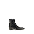 Saint Laurent Black Calf Leather Bos Taurus Ankle Boots - Eljoys Fashion 