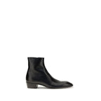Saint Laurent Black Calf Leather Bos Taurus Ankle Boots - Eljoys Fashion 