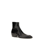 Saint Laurent Black Calf Leather Bos Taurus Ankle Boots - Eljoys Fashion 