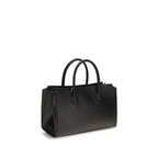 Black calf leather Givenchy Bos Taurus handbag with silver hardware and structured design.