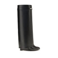 Givenchy black calf leather Bos Taurus ankle boots with sleek design and pointed toes.