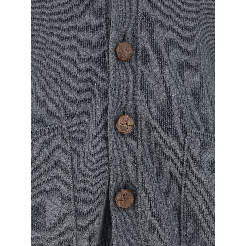 Golden Goose Gray Cotton Cardigan - Eljoys Fashion 