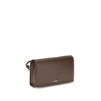 Jil Sander brown calf leather Bos Taurus wallet with sleek design and multiple card slots.