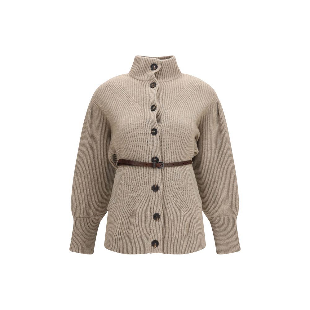 Brunello Cucinelli Beige Wool Oves Aries Cardigan - Eljoys Fashion 