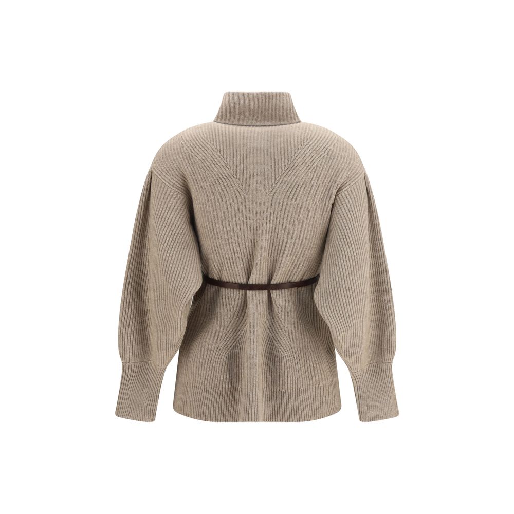 Brunello Cucinelli Beige Wool Oves Aries Cardigan - Eljoys Fashion 