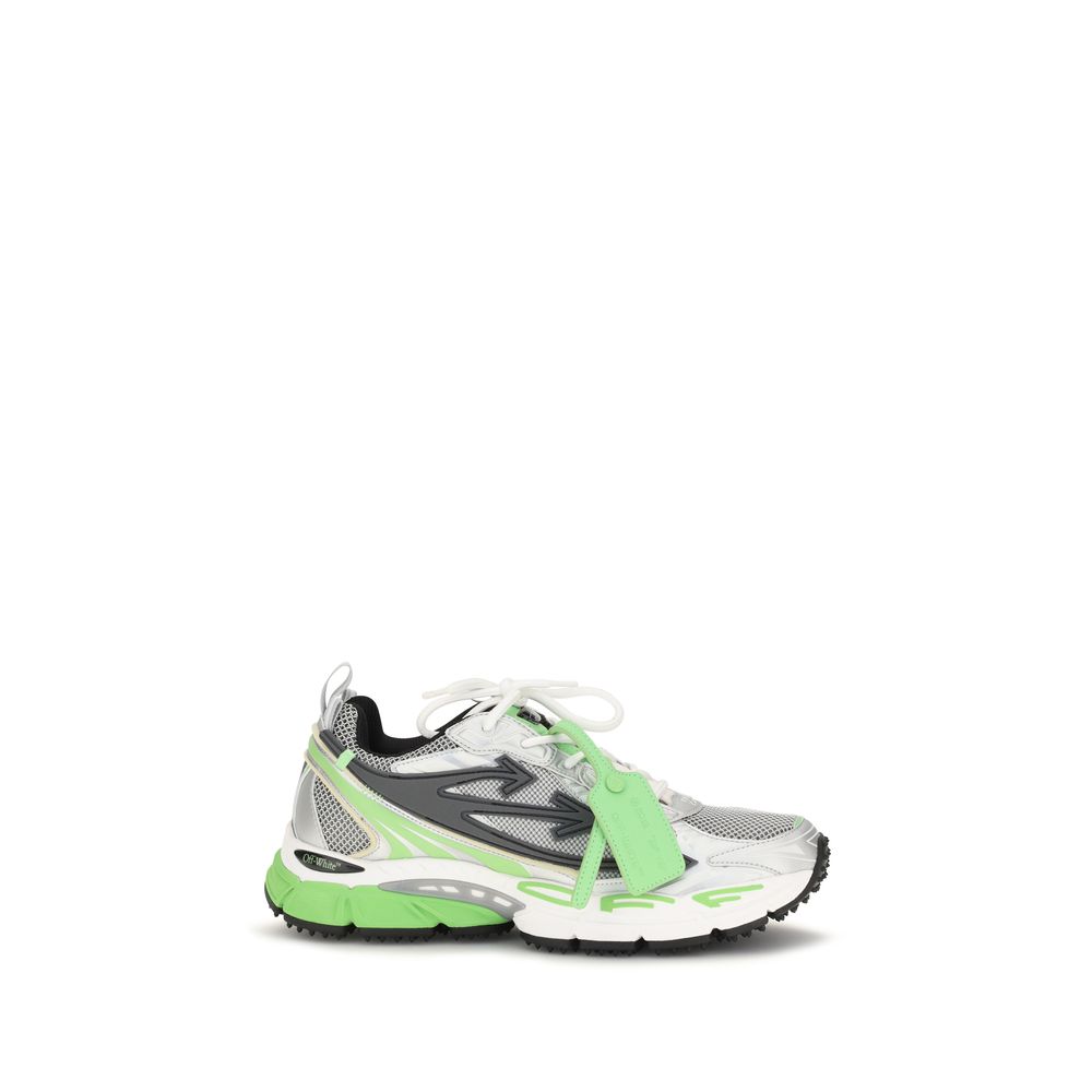 Off-White Bicolor Polyethylene athletic sneakers showing sleek black and white design with sporty silhouette and modern details.