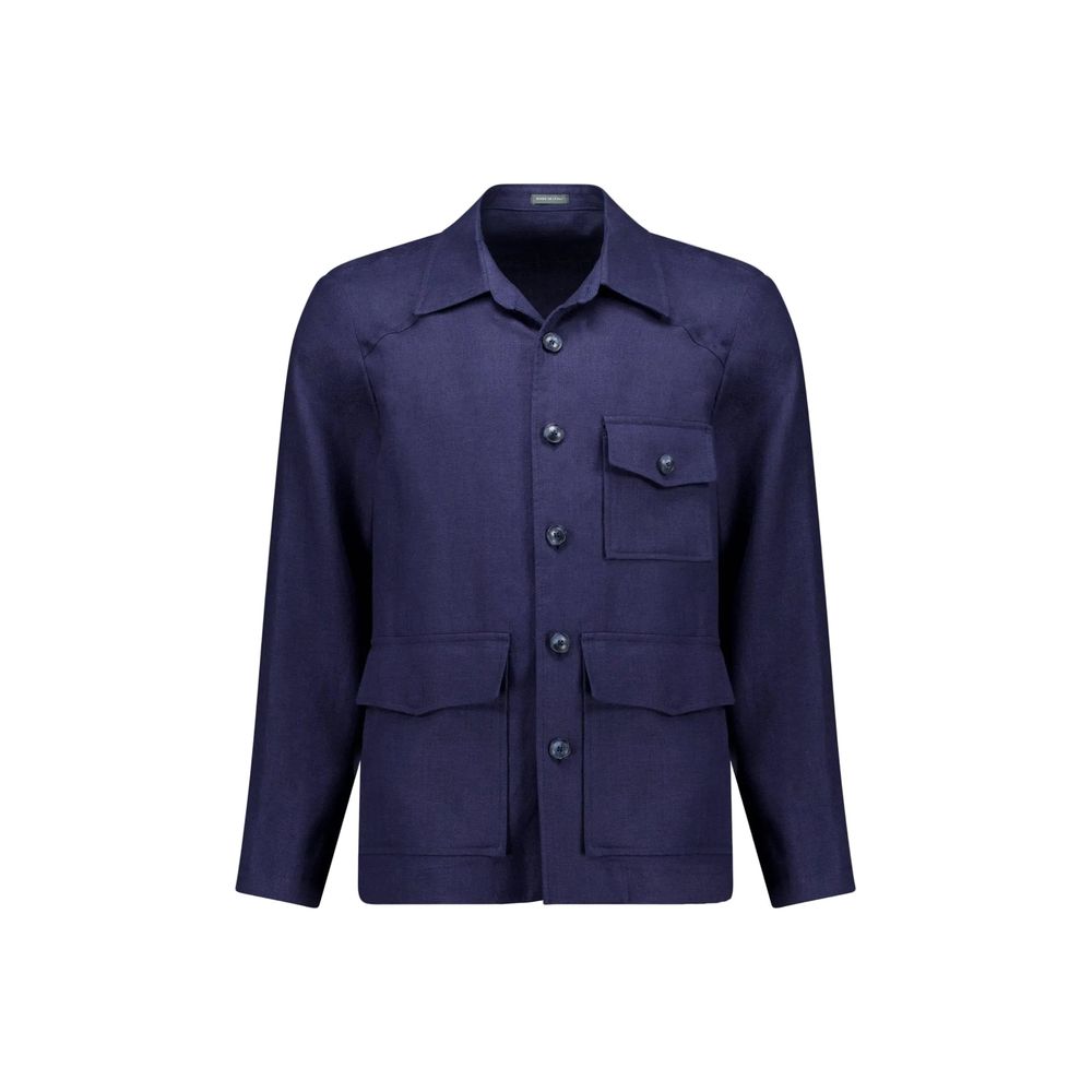 Autore Navy Blue Linen Jacket - Eljoys Fashion 