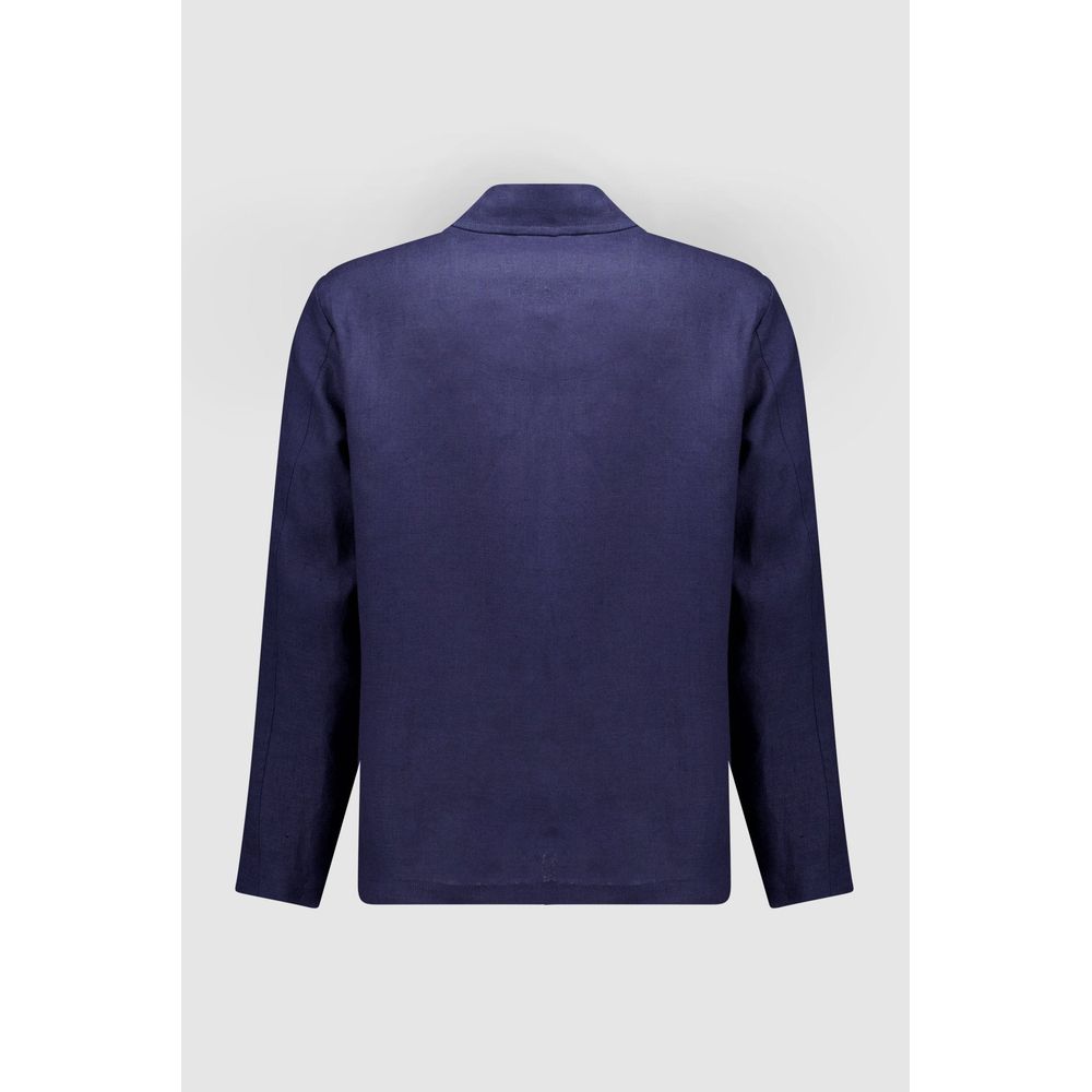 Autore Navy Blue Linen Jacket - Eljoys Fashion 