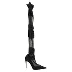 Dolce & Gabbana Black Over The Knee Sock Pumps Boots Shoes