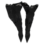 Dolce & Gabbana Black Over The Knee Sock Pumps Boots Shoes