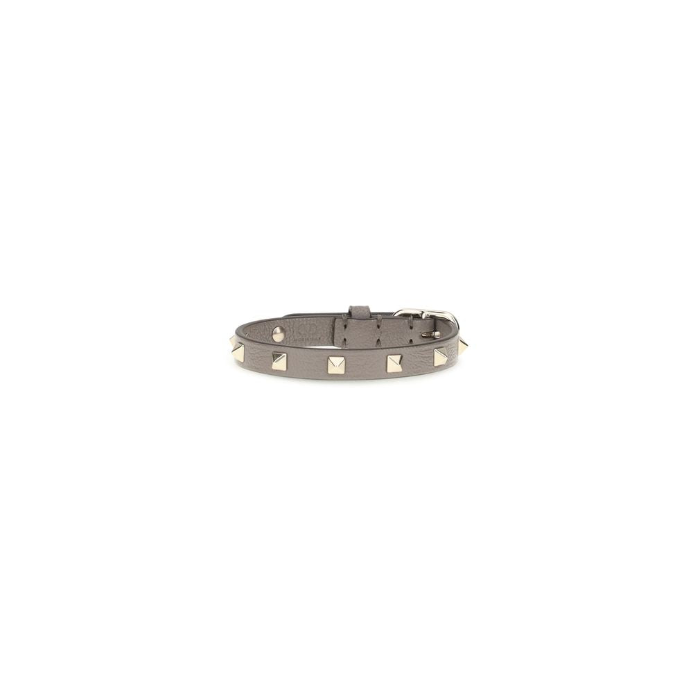 Valentino Garavani Gray Calf Leather Bos Taurus Bracelet - Eljoys Fashion 