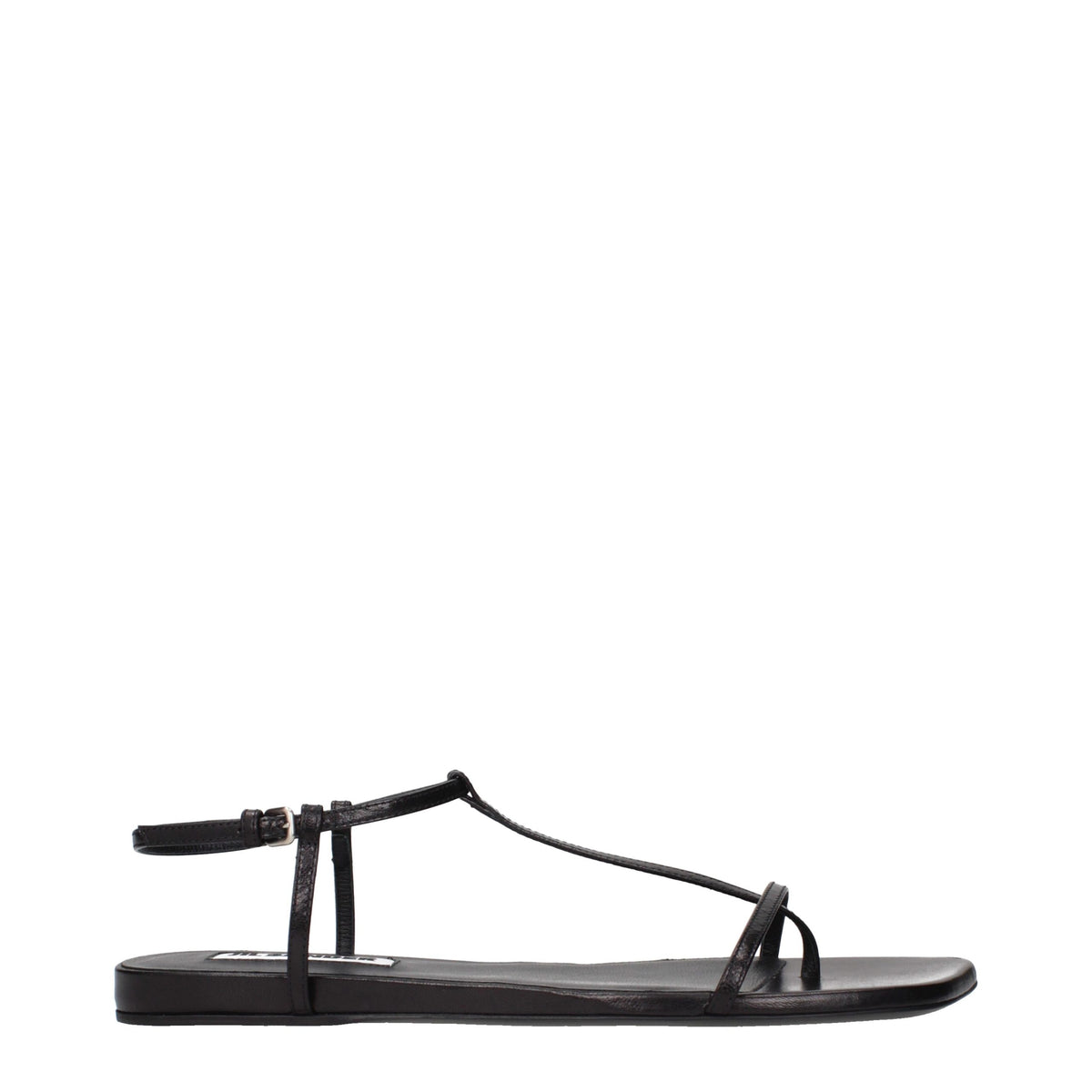 Jil Sander Black Leather Flip-Flop Sandals