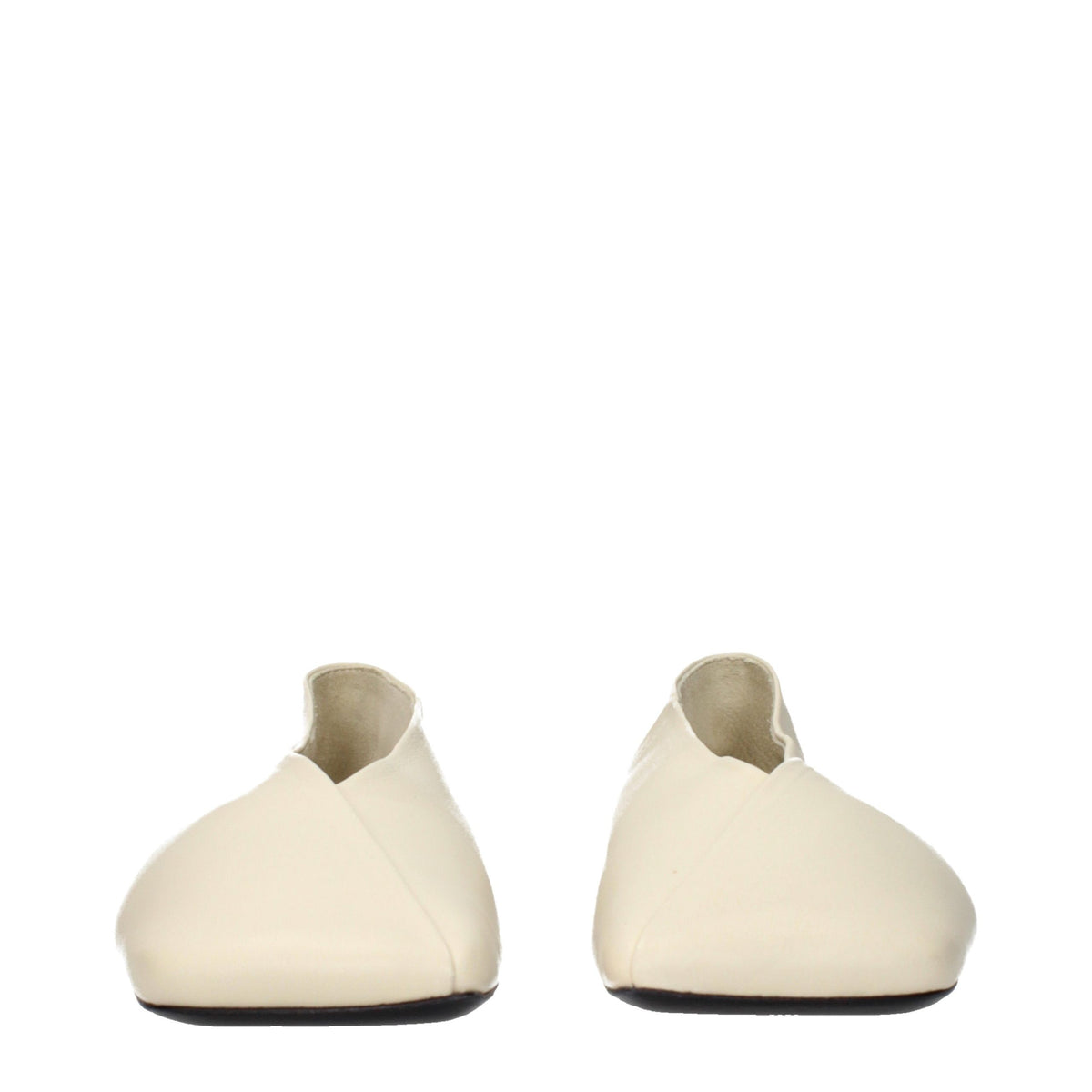 Jil Sander Beige Leather Ballet Flats