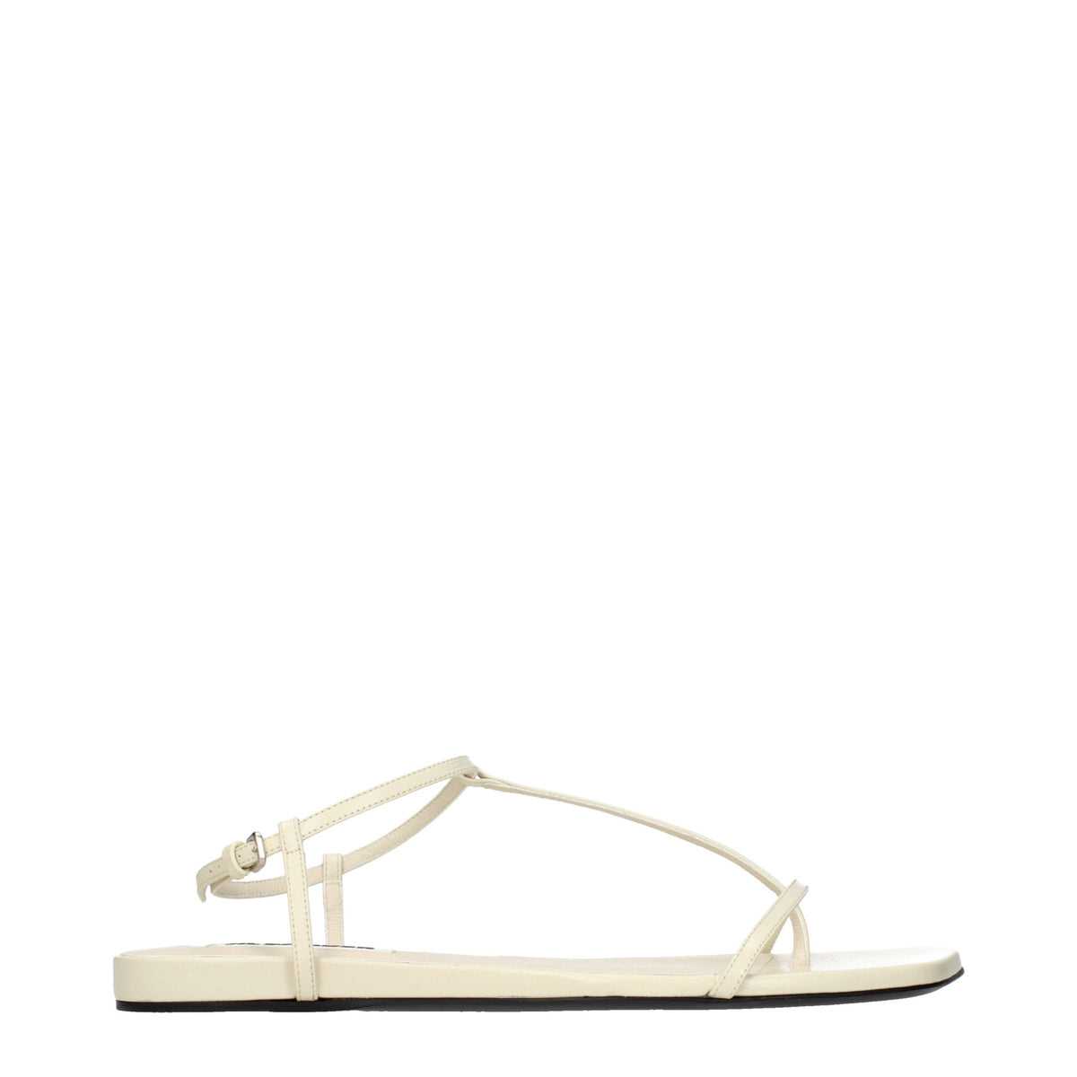 Jil Sander Beige Leather Flip-Flop Sandals