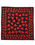 Dolce & Gabbana Black Red Silk Hearts Square Foulard Scarf