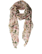 Dolce & Gabbana Pink Silk Floral Chiffon Long Stole Scarf