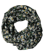 Dolce & Gabbana Black Floral Daisy Square Foulard Scarf