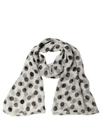 Dolce & Gabbana White Black Polka Dot Shawl Stole Scarf