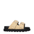 Jil Sander Beige Raffia Slippers