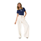 Only Cream Polyester Dress Pants