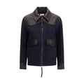 P.A.R.O.S.H. Blue Wool Oves Aries Leather Jacket