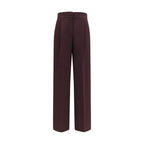 Forte_Forte Purple Polyester Casual Pants