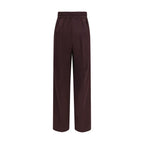 Forte_Forte Purple Polyester Casual Pants