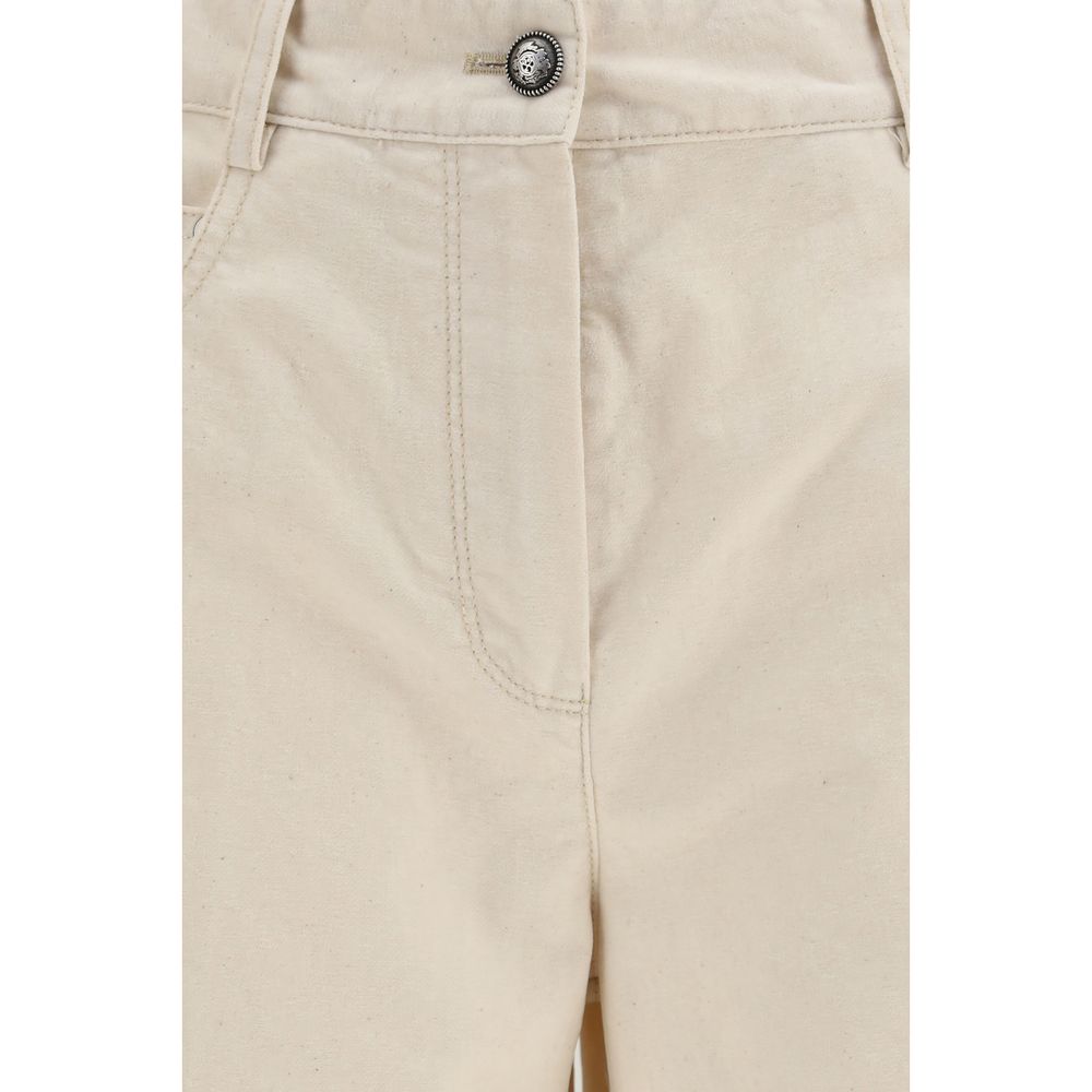 Forte_Forte White Cotton Jeans Denim - Eljoys Fashion 