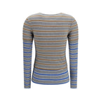 Ganni Gray Cotton Long Sleeve T-Shirt