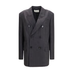 Ami Paris Gray Wool Oves Aries Blazer