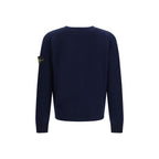 Stone Island Blue Alpaca Vicugna Pacos Cardigan