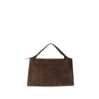 Brunello Cucinelli Brown Suede Leather Handbag