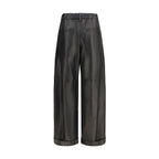 Brunello Cucinelli Black Leather Pants