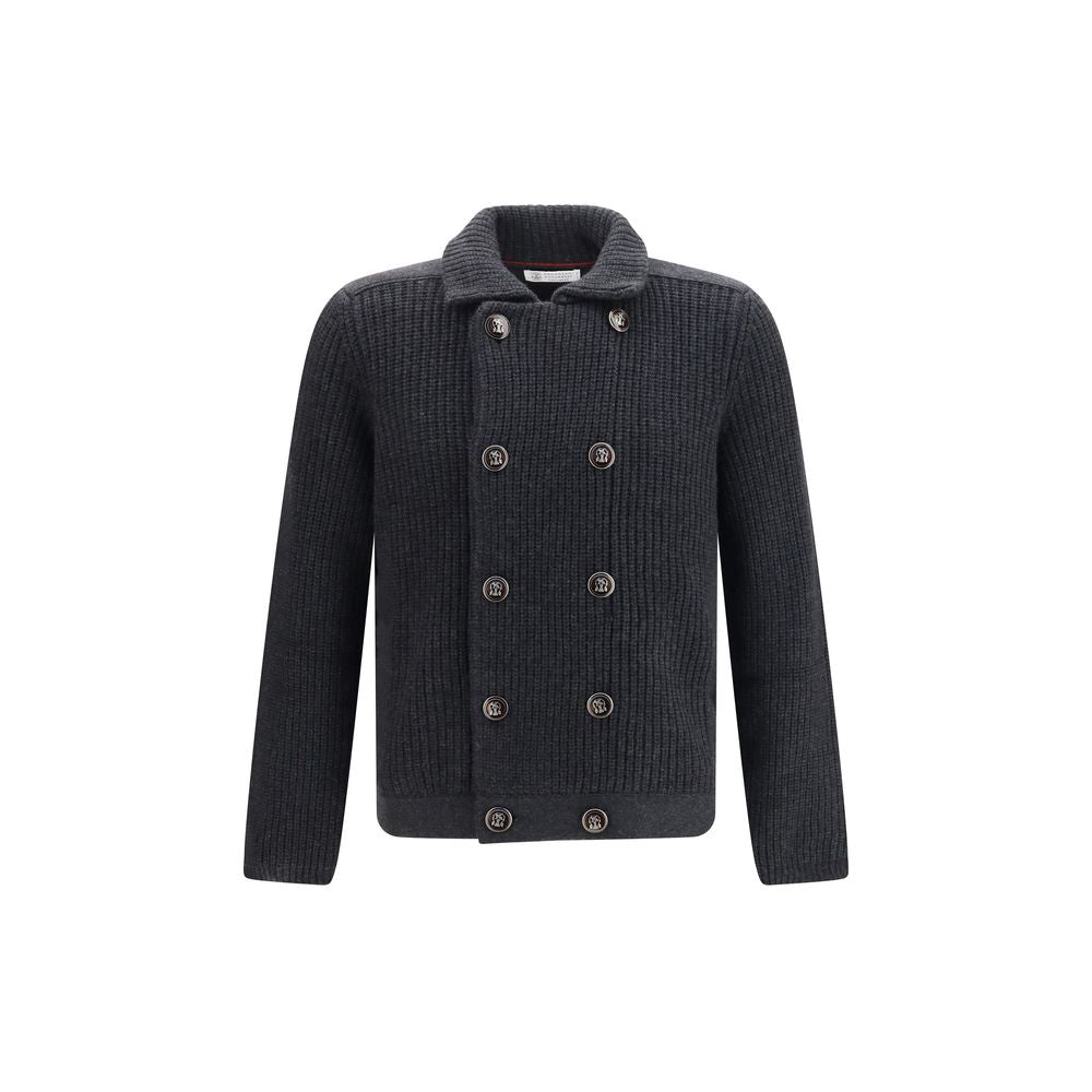Brunello Cucinelli Gray Cashmere Cardigan - Eljoys Fashion 