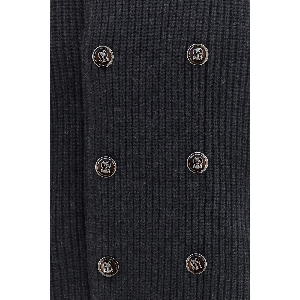Brunello Cucinelli Gray Cashmere Cardigan - Eljoys Fashion 