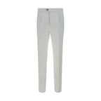Brunello Cucinelli White Cotton Casual Pants - Eljoys Fashion 