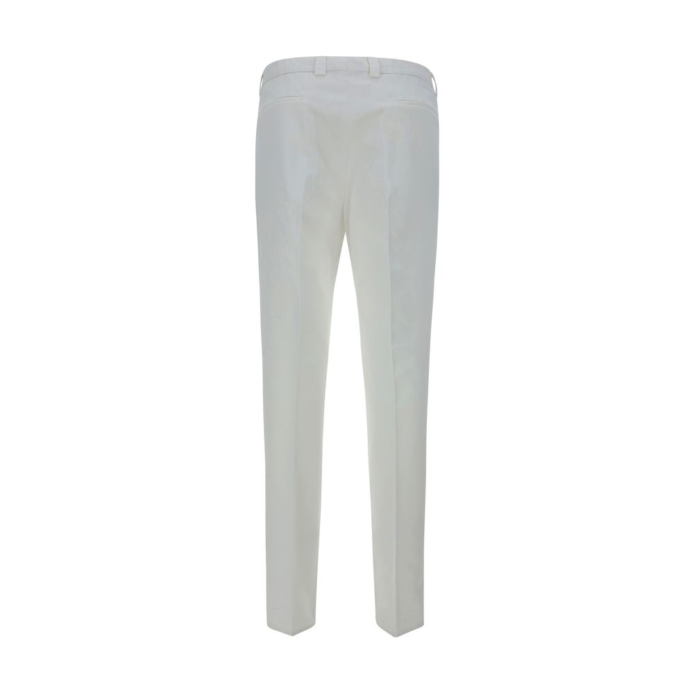Brunello Cucinelli White Cotton Casual Pants - Eljoys Fashion 