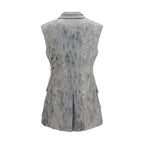 Brunello Cucinelli Gray Wool Oves Aries Sleeveless Jacket