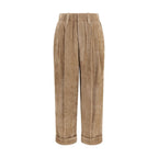 Brunello Cucinelli Brown Viscose Casual Pants