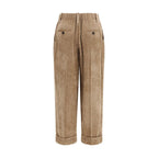 Brunello Cucinelli Brown Viscose Casual Pants
