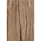 Brunello Cucinelli Brown Viscose Casual Pants