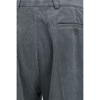 Magliano Gray Cotton Casual Pants