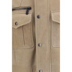 Brunello Cucinelli Beige Lambskin Full-Length Jacket