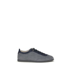 Brunello Cucinelli Gray Calf Leather Bos Taurus Low Top Sneakers - Eljoys Fashion 
