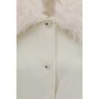 Loulou De Saison White Wool Oves Aries Full-Length Jacket
