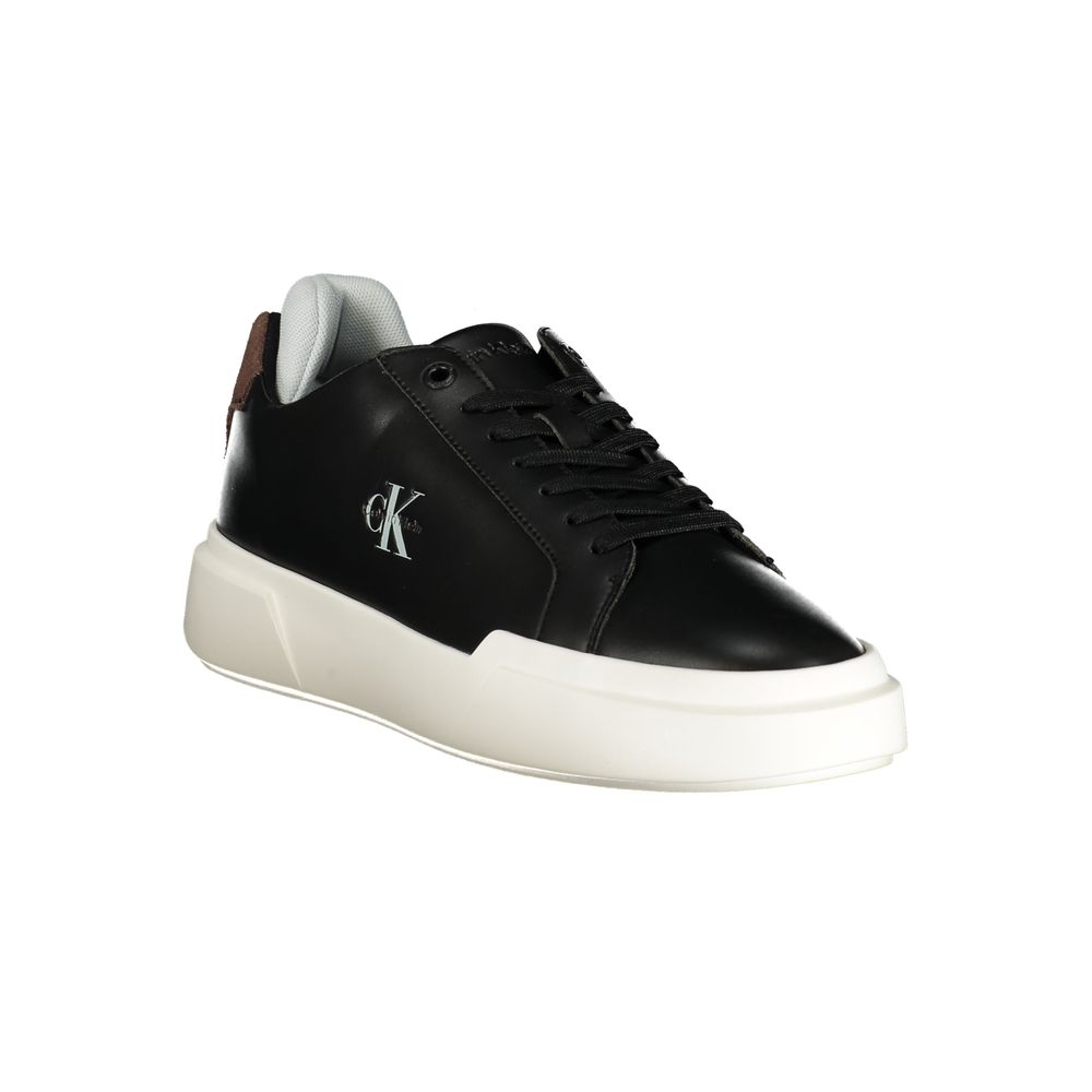 Calvin Klein Black Polyurethane Men's Sneaker - Eljoys Fashion 