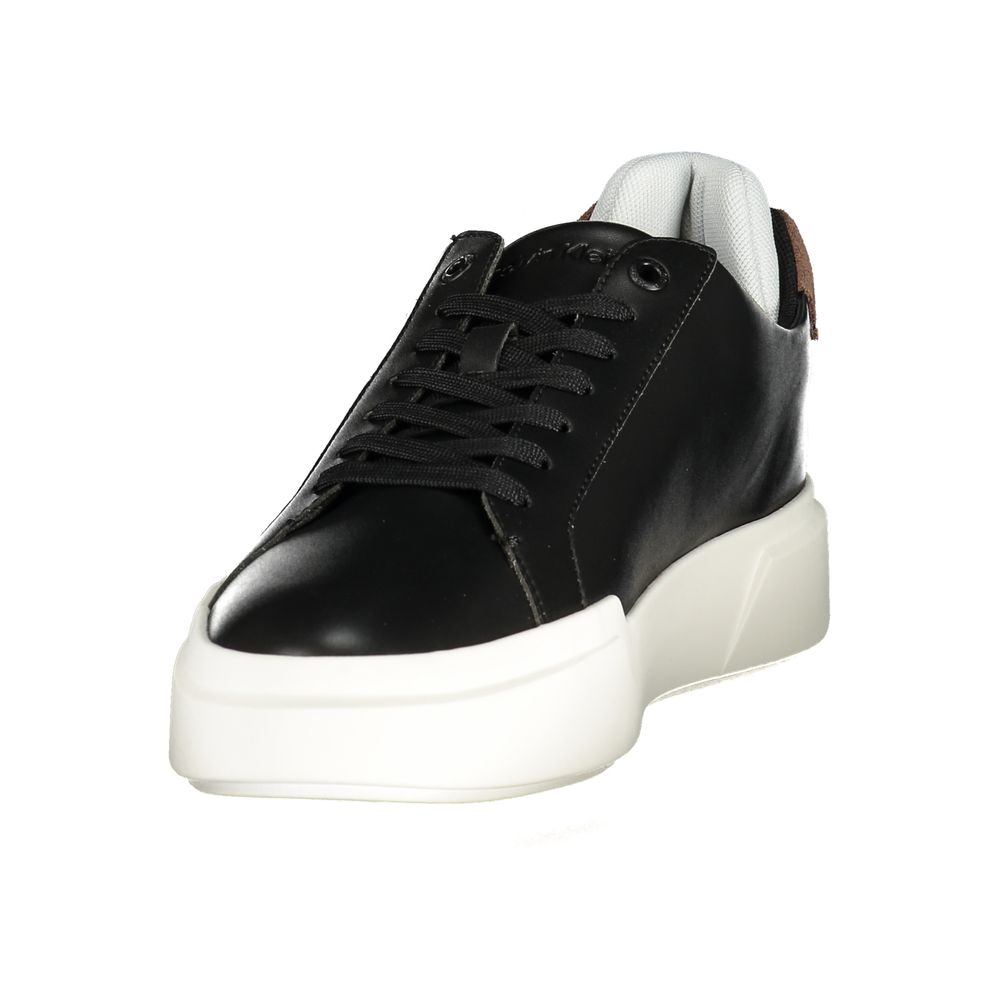 Calvin Klein Black Polyurethane Men's Sneaker - Eljoys Fashion 